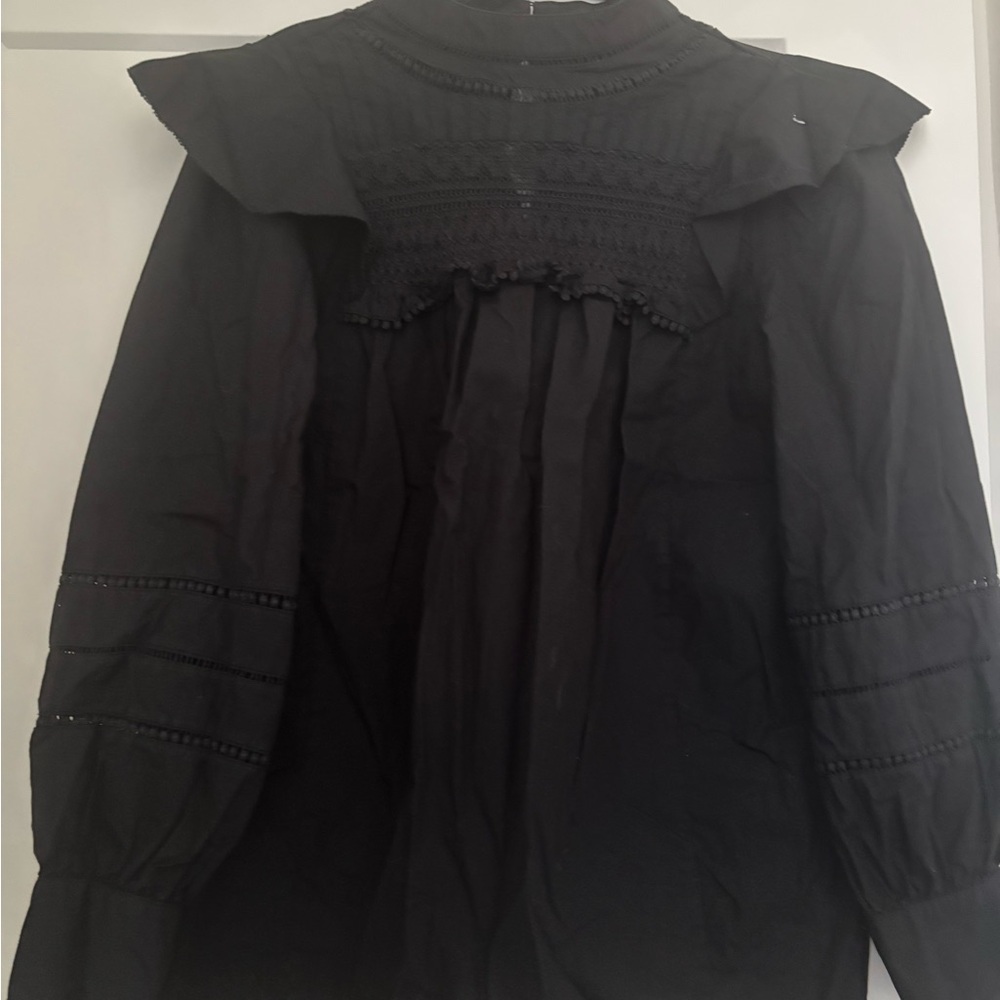 J. Crew Black Textured Blouse